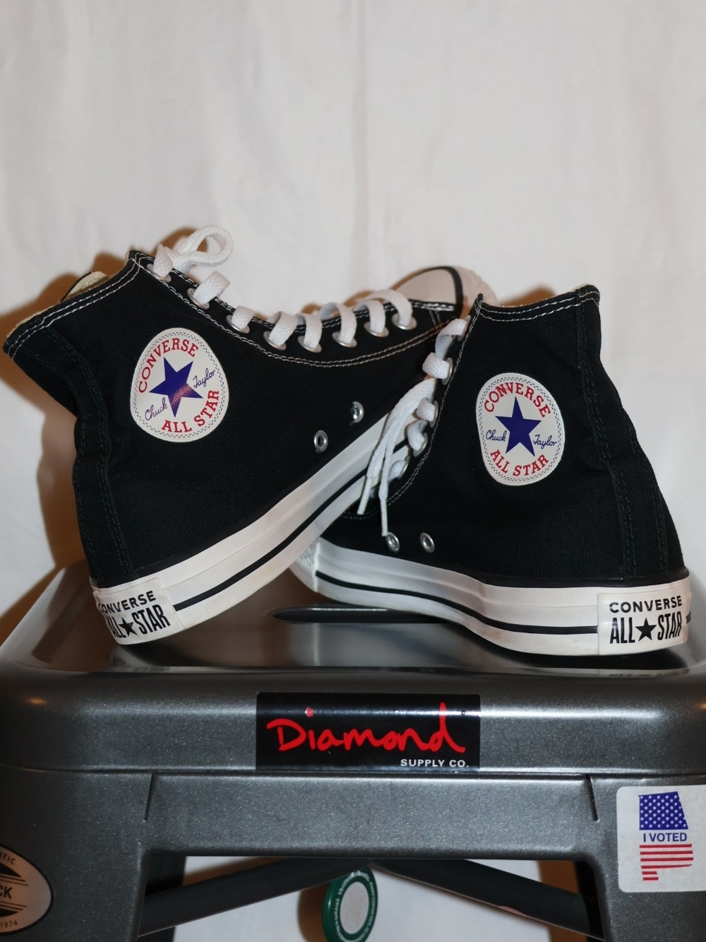 Converse Black and White High Top All Star Sneakers